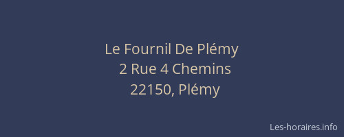 Le Fournil De Pl&eacute;my