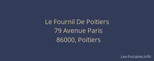 Le Fournil De Poitiers