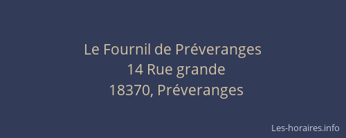 Le Fournil de Pr&eacute;veranges