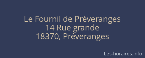 Le Fournil de Préveranges