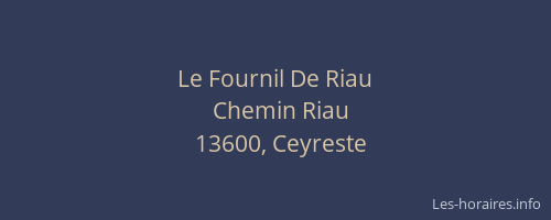 Le Fournil De Riau