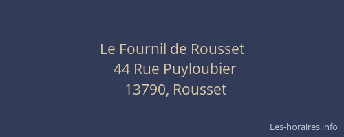 Le Fournil de Rousset
