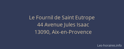 Le Fournil de Saint Eutrope
