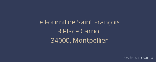 Le Fournil de Saint François