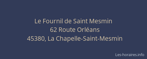 Le Fournil de Saint Mesmin