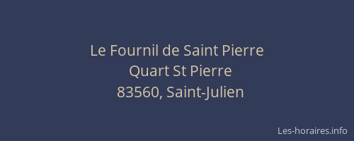 Le Fournil de Saint Pierre