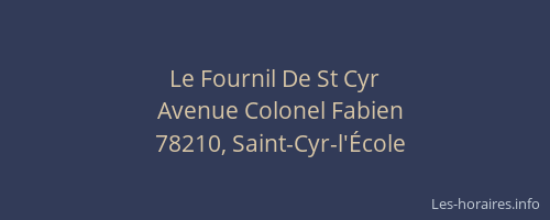 Le Fournil De St Cyr