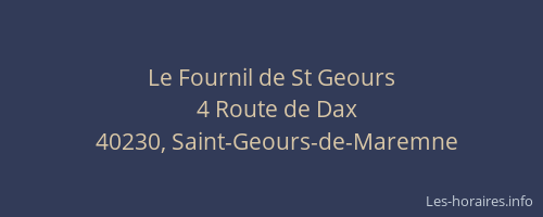 Le Fournil de St Geours