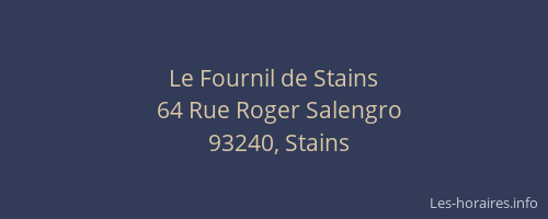 Le Fournil de Stains