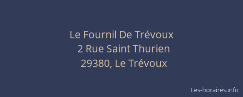 Le Fournil De Tr&eacute;voux