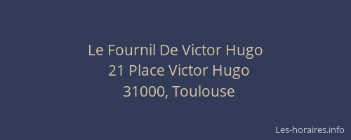 Le Fournil De Victor Hugo