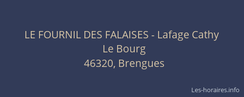 LE FOURNIL DES FALAISES - Lafage Cathy