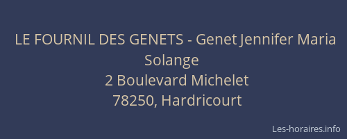 LE FOURNIL DES GENETS - Genet Jennifer Maria Solange