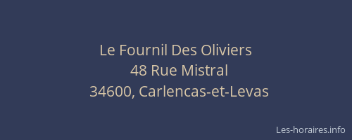 Le Fournil Des Oliviers