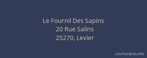 Le Fournil Des Sapins