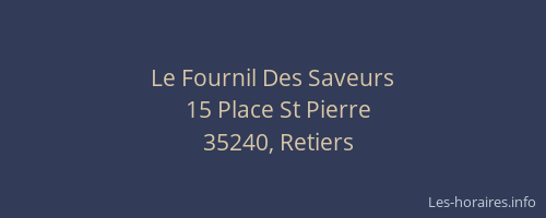 Le Fournil Des Saveurs