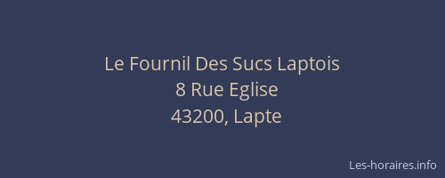 Le Fournil Des Sucs Laptois