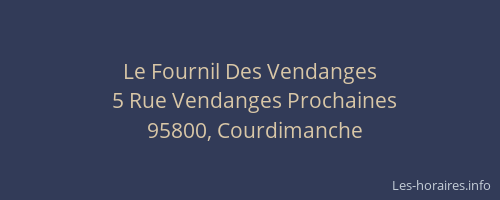 Le Fournil Des Vendanges