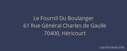 Le Fournil Du Boulanger