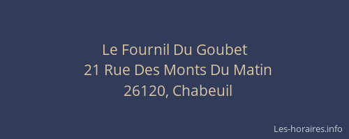 Le Fournil Du Goubet