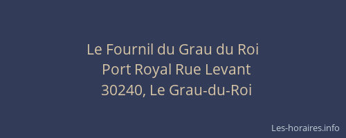 Le Fournil du Grau du Roi