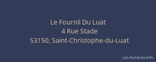 Le Fournil Du Luat