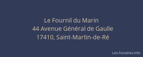 Le Fournil du Marin