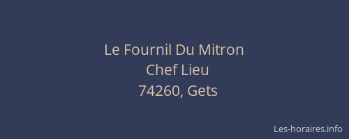 Le Fournil Du Mitron