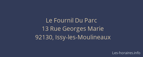 Le Fournil Du Parc
