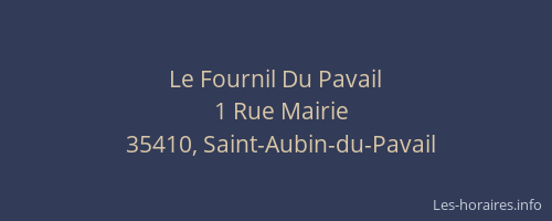 Le Fournil Du Pavail