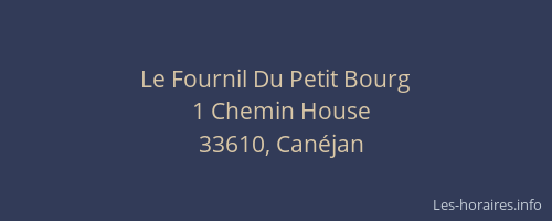 Le Fournil Du Petit Bourg