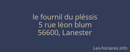 le fournil du pléssis