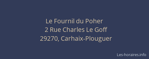Le Fournil du Poher