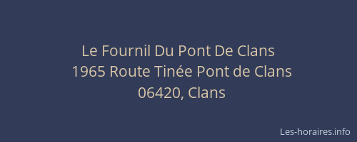 Le Fournil Du Pont De Clans