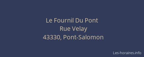 Le Fournil Du Pont