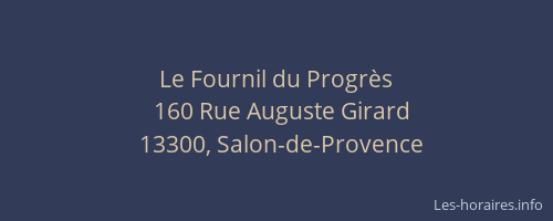 Le Fournil du Progrès