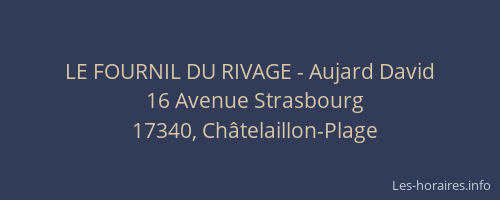 LE FOURNIL DU RIVAGE - Aujard David