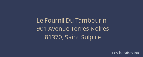 Le Fournil Du Tambourin
