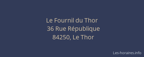 Le Fournil du Thor