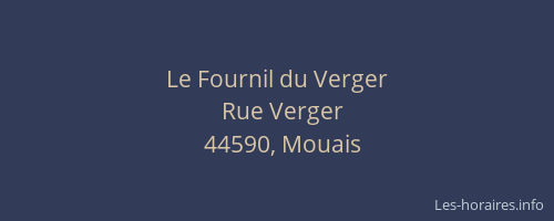 Le Fournil du Verger