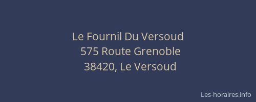 Le Fournil Du Versoud