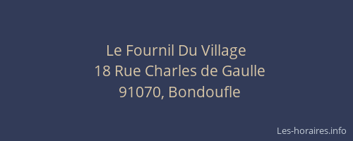 Le Fournil Du Village