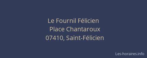 Le Fournil Félicien