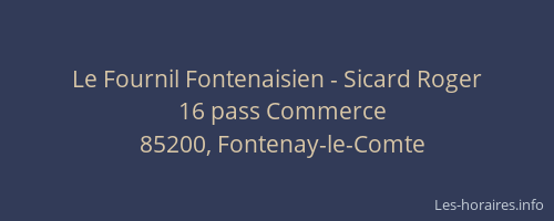 Le Fournil Fontenaisien - Sicard Roger