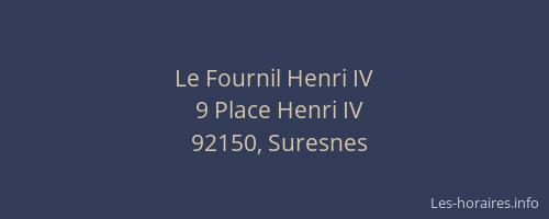Le Fournil Henri IV