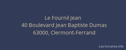 Le Fournil Jean