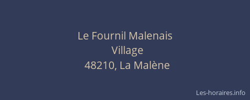 Le Fournil Malenais