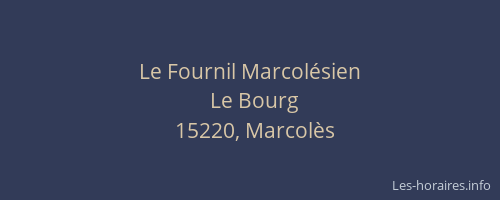 Le Fournil Marcolésien