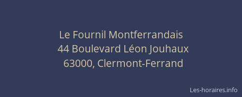 Le Fournil Montferrandais