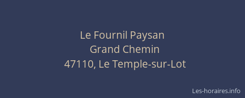 Le Fournil Paysan